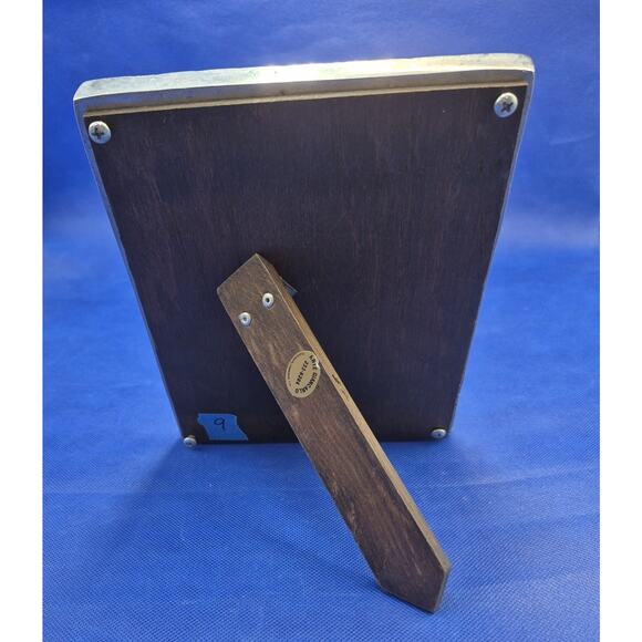 Vtg Arte Giancarlo Honduras Pewter Picture Frame Wood Back 8.5x6" No Glass - Picture 6 of 9